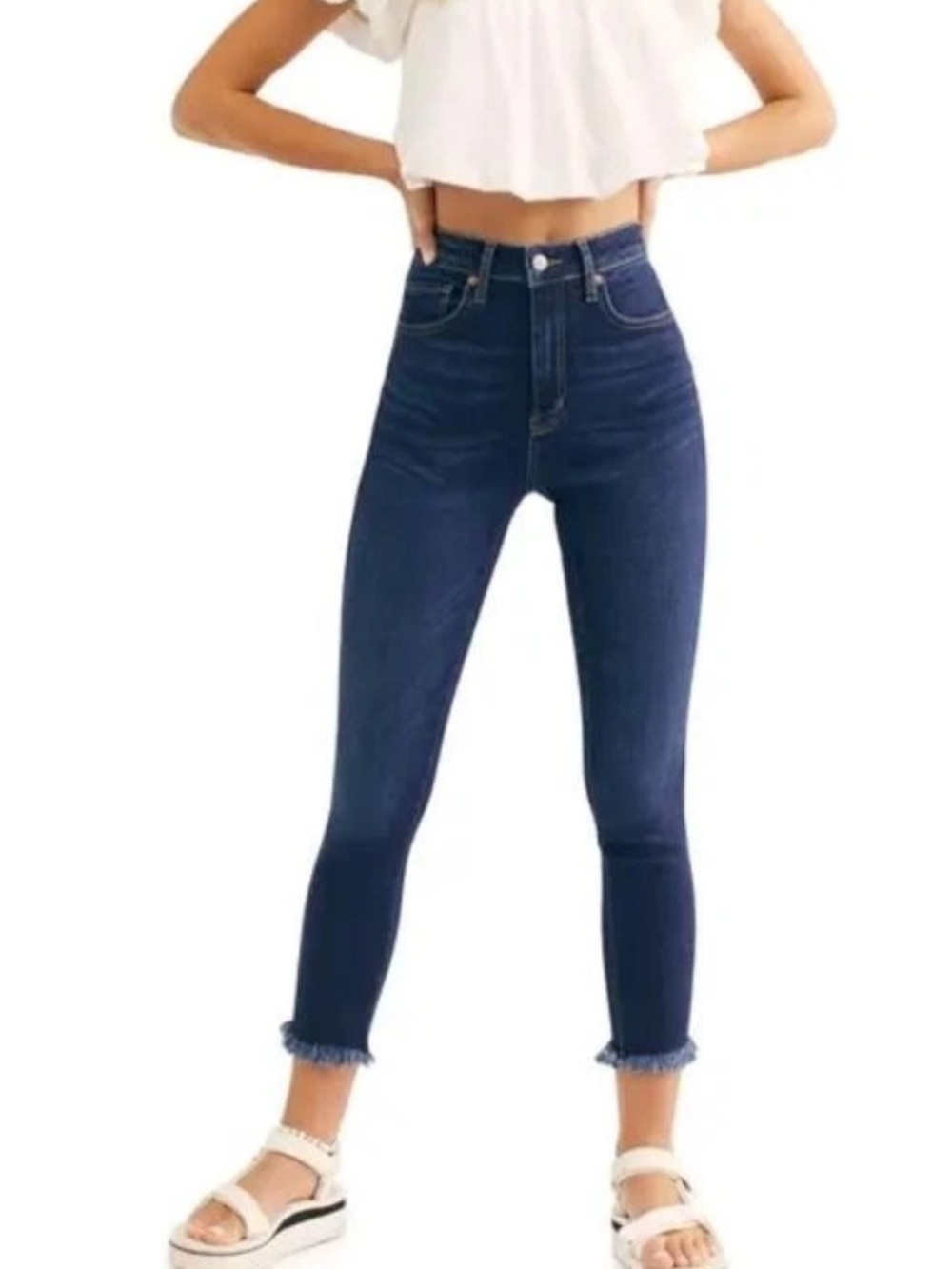 Free people 🌸High-Rise Dark Blue Skinny Jeans for Women